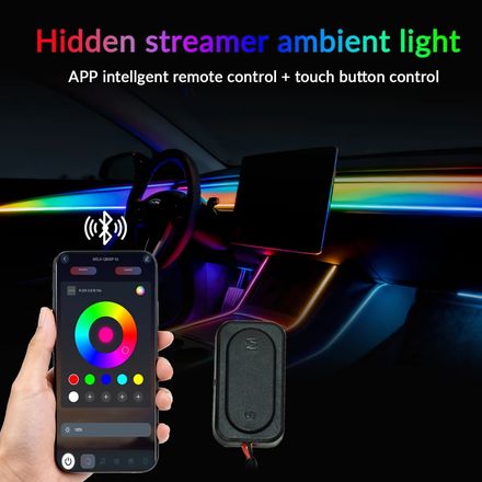 Lumières D'ambiance De Voiture À Streamer Couleur Pleine 18 En 1 thumbnail 2