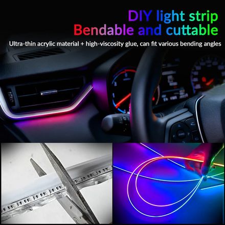 Lumières D'ambiance De Voiture À Streamer Couleur Pleine 18 En 1 thumbnail 4