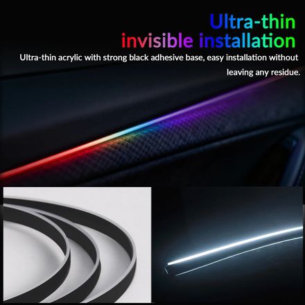 Lumières D'ambiance De Voiture À Streamer Couleur Pleine 18 En 1 thumbnail 5