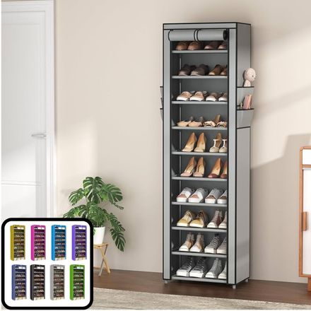 Armoire À Chaussures Avec Couverture En Tissu, Rangement Pratique Pour Les Chaussures Et Vêtements (colleur Aléatoire) thumbnail 1