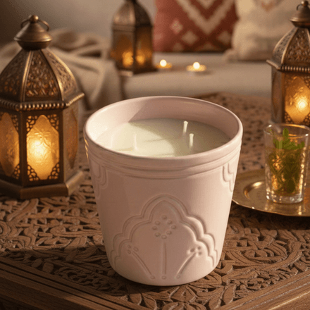 Bougie Parfumée Fruits Rouges - Pot Argile Rose Artisanal thumbnail 1