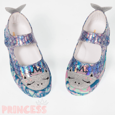 Mermaid Girl Ballerines Fille Sneakers – Holographique thumbnail 1