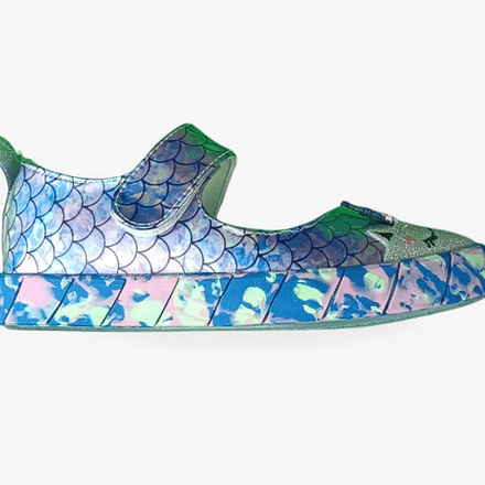 Mermaid Girl Ballerines Fille Sneakers – Holographique thumbnail 2