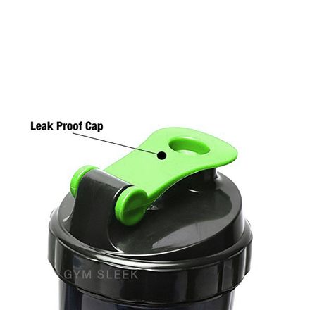Shaker À Protéines Avec Compartiments À Poudre Anti-fuite - Sans Bpa thumbnail 3