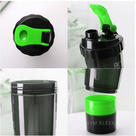 Shaker À Protéines Avec Compartiments À Poudre Anti-fuite - Sans Bpa thumbnail 4