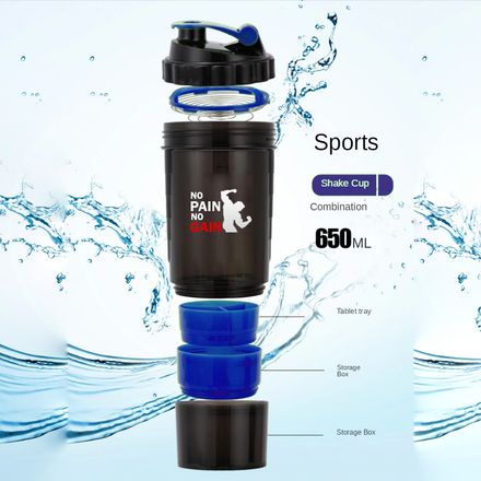 Shaker À Protéines Avec Compartiments À Poudre Anti-fuite - Sans Bpa thumbnail 6