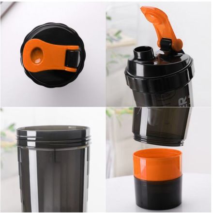 Shaker À Protéines Avec Compartiments À Poudre Anti-fuite - Sans Bpa thumbnail 4