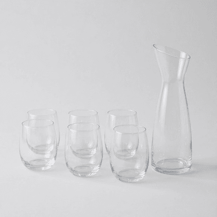 Ensemble De 7 Pièces En Verre Transparent : Verres Et Récipient Polyvalent thumbnail 1