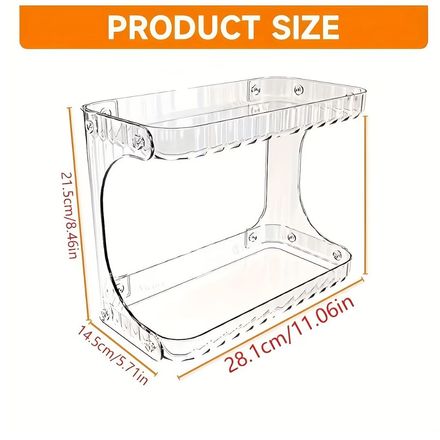 Organisateur De Salle De Bain À 2 Niveaux - Design Acrylique Cristallin thumbnail 3