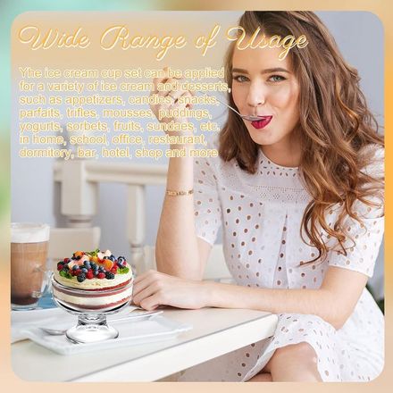 Ensemble De 6 Bols En Verre Pour Glaces, Salades Et Fruits thumbnail 4