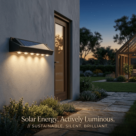 Lampe Solaire Murale Noire À Éclairage Descendant thumbnail 5