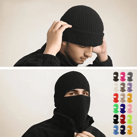 Cagoule D’hiver Tricotée Chaude Anti-froid – Protection Intégrale – Couleur Aléatoire thumbnail 4