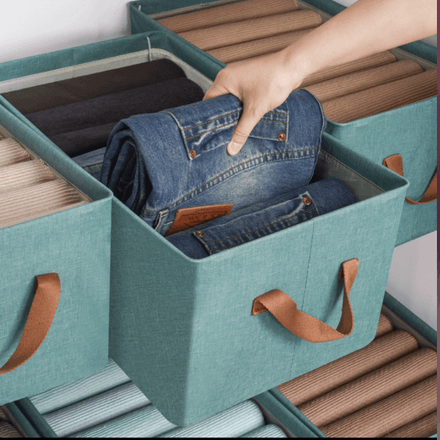 Boîte De Rangement Pliable Grande Capacité Avec Poignées Pour Organisation Maison – Couleur Aléatoire thumbnail 4