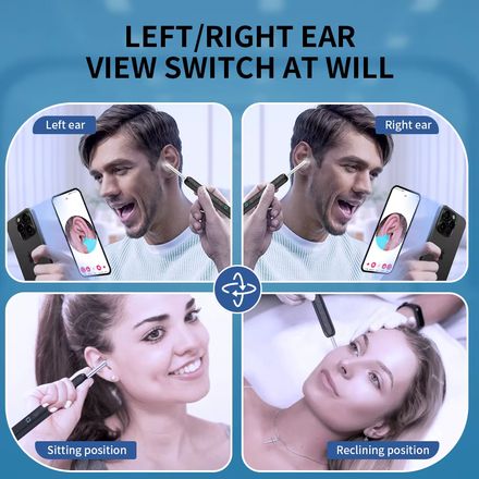 Nettoyeur De Cire D'oreille Sans Fil Avec Caméra,endoscope D'élimination Sûre Du Cérumen Avec Caméra,otoscope Lumineux,outils De Nettoyage Des Oreilles,soins Des Oreilles thumbnail 2