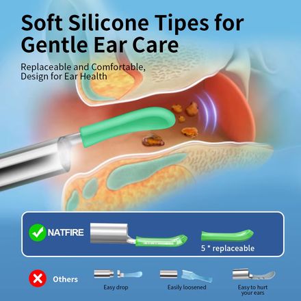 Nettoyeur De Cire D'oreille Sans Fil Avec Caméra,endoscope D'élimination Sûre Du Cérumen Avec Caméra,otoscope Lumineux,outils De Nettoyage Des Oreilles,soins Des Oreilles thumbnail 6