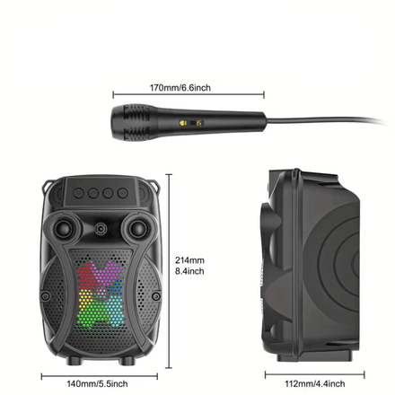 Enceinte Bluetooth Sans Fil Zqs1429 Avec Micro – Karaoké Portable Led thumbnail 3
