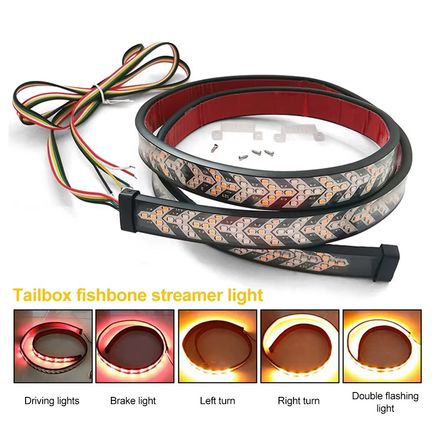 Bande Lumineuse Led Pour Porte Arrière De Voiture Et Camion, Clignotant, Frein D'avertissement Dynamique, Barre De Feu Arrière Inversé Pour Ramassage Jeep 12-24v thumbnail 6