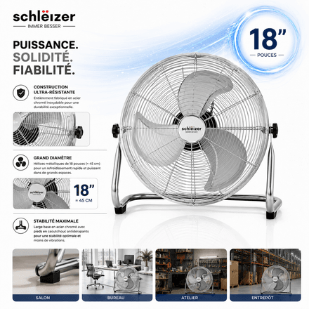 Ventilateur De Sol Métallique Slz - 18" thumbnail 1