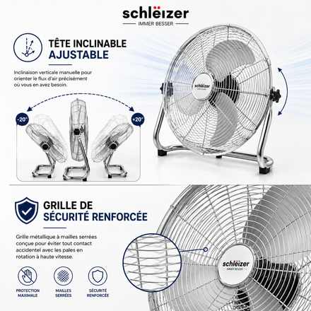 Ventilateur De Sol Métallique Slz - 18" thumbnail 2