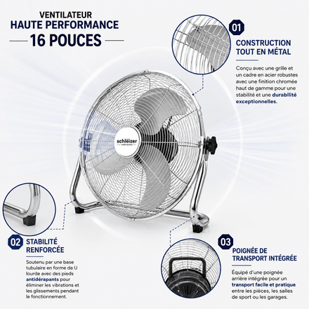 Ventilateur De Sol Métallique Slz - 16" thumbnail 4