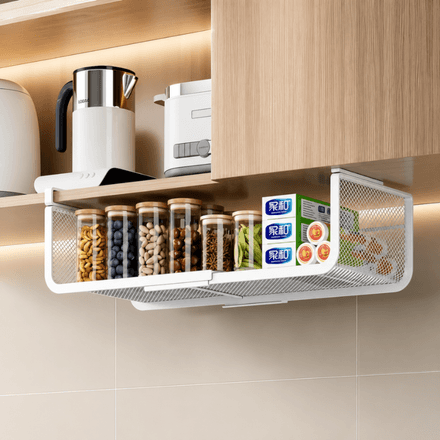 Panier De Rangement Suspendu Extensible Sous Étagère – Couleur Aléatoire thumbnail 1