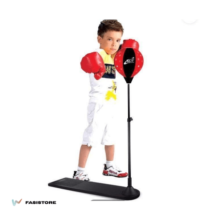 Sac De Frappe Enfant Sur Pied – Punching-ball Ajustable Avec Gants Et Pompe thumbnail 4