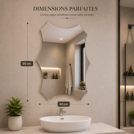Miroir Mural Ondulé – Silhouette Festonnée Asymétrique thumbnail 2