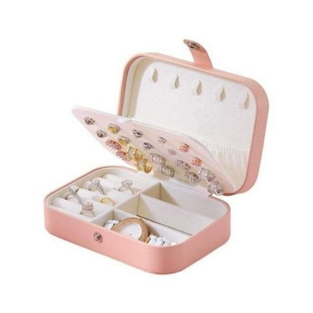 Boîte À Bijoux En Cuir Pu Espace De Rangement Bagues thumbnail 1