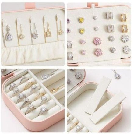 Boîte À Bijoux En Cuir Pu Espace De Rangement Bagues thumbnail 3