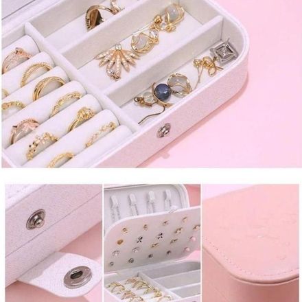 Boîte À Bijoux En Cuir Pu Espace De Rangement Bagues thumbnail 4