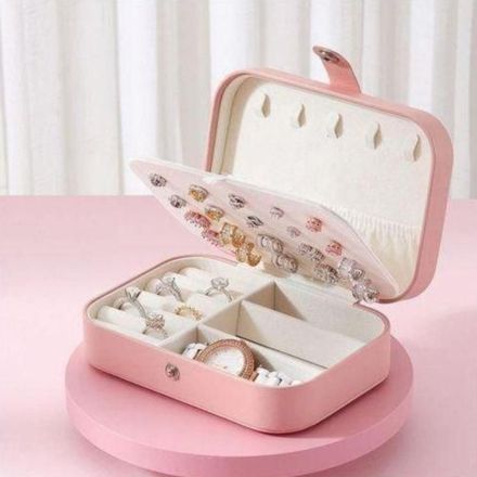Boîte À Bijoux En Cuir Pu Espace De Rangement Bagues thumbnail 5