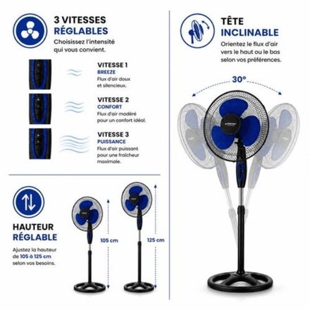 Ventilateur Sur Pied Hauteur Réglable thumbnail 2