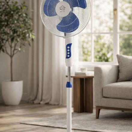 Ventilateur Sur Pied 16" (40 Cm) - 40w, 3 Vitesses, Inclinaison Réglable - Design Silencieux Et Moderne - thumbnail 2