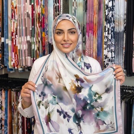 Châle Imprimé Élya 180 × 70 Cm – 100 % Tencel _ Collection – Éclats D'art thumbnail 7