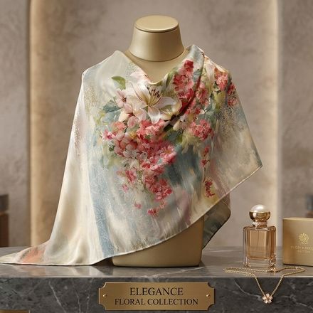 Châle Imprimé Rosalie 180 × 70 Cm – 100 % Tencel _ Collection Jardin Secret thumbnail 1
