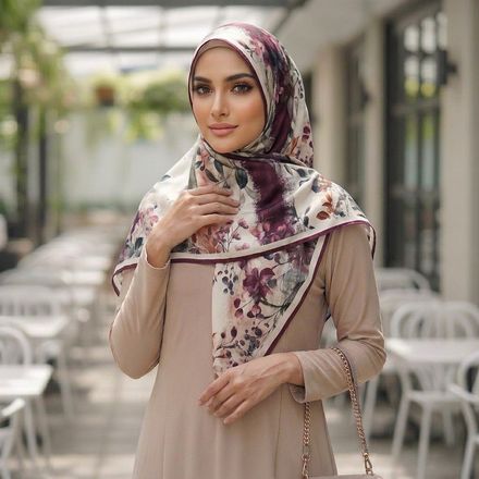 Châle Imprimé Yasmine 180 × 70 Cm – 100 % Tencel _ Collection Jardin Secret thumbnail 5