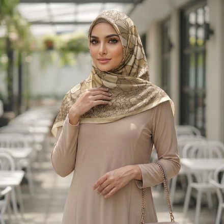 Châle Imprimé Camélia 180 × 70 Cm – 100 % Tencel _ Collection – Jardin Secret thumbnail 5