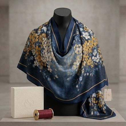 Châle Imprimé Azalée 180 × 70 Cm – 100 % Tencel _collection : Jardin Secret thumbnail 1