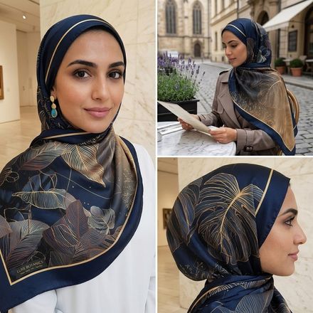 Châle Imprimé Yasmine 180 × 70 Cm – 100 % Tencel _ Collection Jardin Secret thumbnail 6