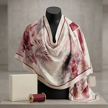 Châle Imprimé Alma 180 × 70 Cm – 100 % Tencel _ Collection : Ligne D'harmonie thumbnail 1