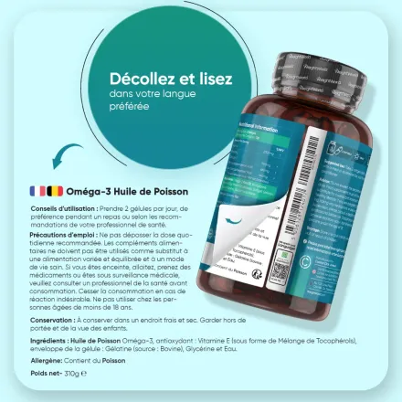 Omega 3 Huile De Poisson - 240 Softgels - 2000mg thumbnail 5