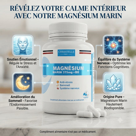 Magnésium Marin 375mg + B6 - Anti-stress & Sommeil thumbnail 1