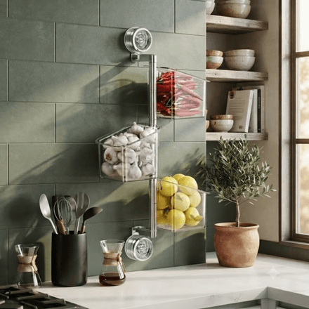 Boîte De Rangement Mural Pour Oignons, Gingembre Et Ail De Cuisine Transparente thumbnail 2