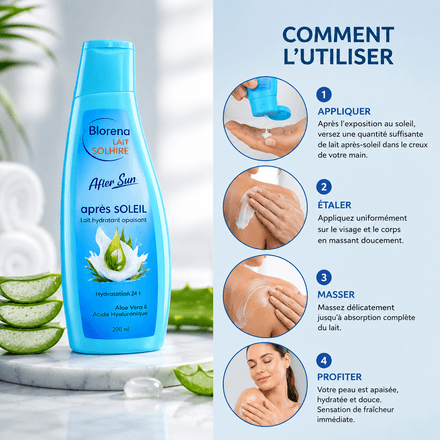 Lait Réparateur Après Exposition Au Soleil Aloe Vera Acide Hyaluronique thumbnail 3