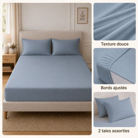 Drap Avec 2 Taies D’oreiller Assorties thumbnail 4