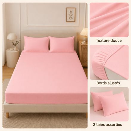 Drap Avec 2 Taies D’oreiller Assorties thumbnail 4