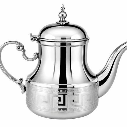 Théière Marocaine En Acier Inoxydable – Finition Miroir Gravée – Design Traditionnel thumbnail 1