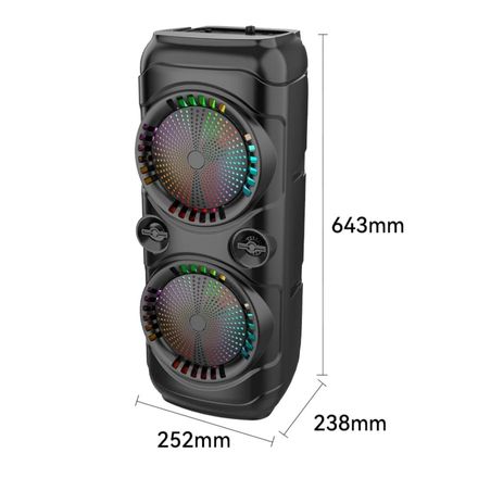 Enceinte Bluetooth Zqs 8229w – Batterie 4500 Mah, 2 × 20 W, Micro Sans Fil – Noir thumbnail 2