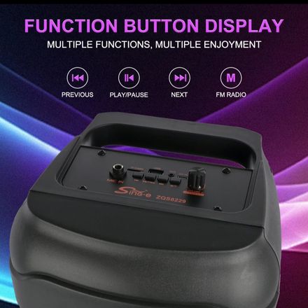 Enceinte Bluetooth Zqs 8229w – Batterie 4500 Mah, 2 × 20 W, Micro Sans Fil – Noir thumbnail 5