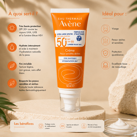 Crème Solaire Hydratante Spf 50+ – Fini Invisible thumbnail 1